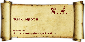 Munk Ágota névjegykártya